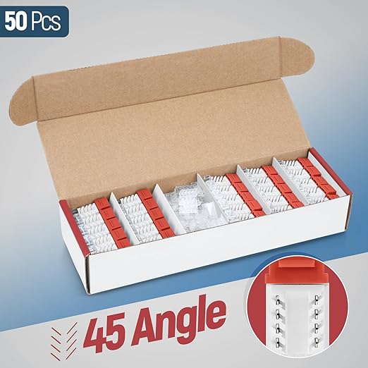 Everest 45° Angled RJ45 Cat6 Keystone Jacks 50-Pack in Orange - Image 2