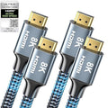 8K HDMI Cable 6 ft 2Pack, 48Gbps High Speed HDMI 2.1 Cable, Braided HDMI Cable by CABNEER