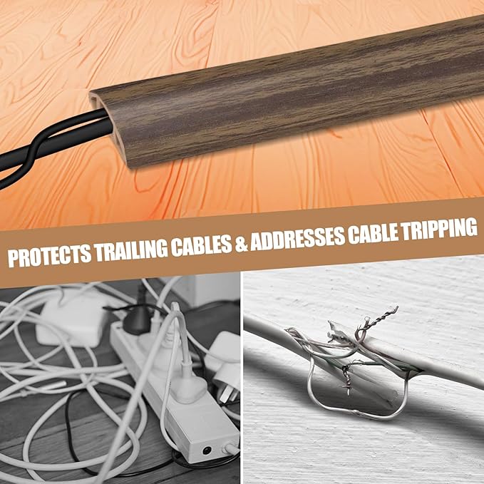 Floor Cord Cover Self Adhesive Cord Hider, 20FT Cable Management, Extension - Image 6