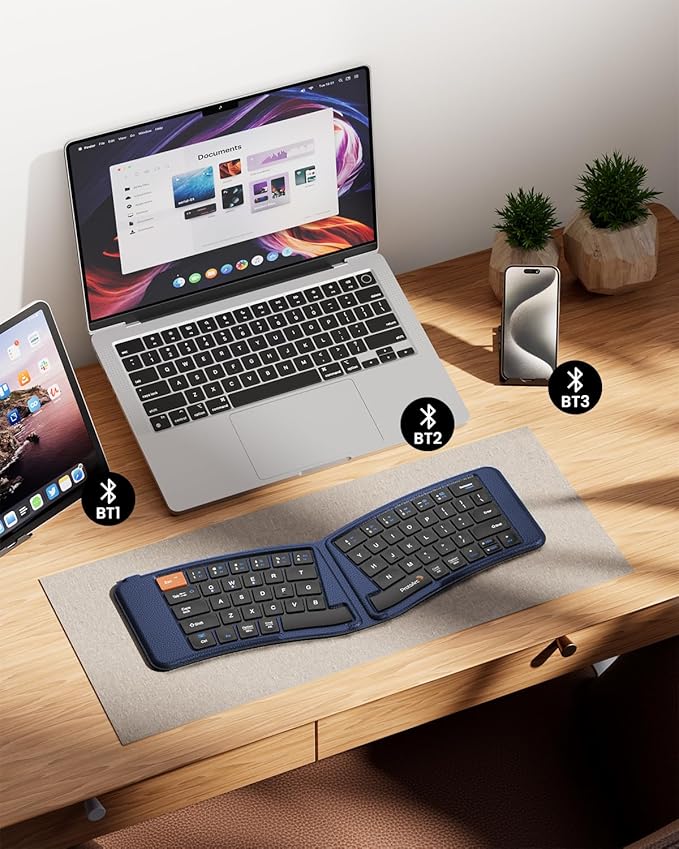 ProtoArc Ergonomic Foldable Keyboard, XK03 Split Folding Travel Bluetooth - Image 4
