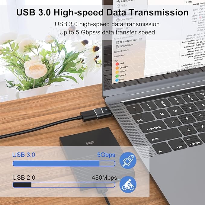 ENVEL USB to USB C Adapter, USB3 5Gbps High Speed Data Transfer, OTG Converter - Image 7