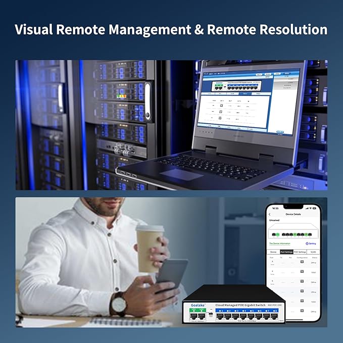 8 Port Gigabit PoE Switch with 2*1000Mbps Uplink, Easy Managed 10 Port Gigabit - Image 4