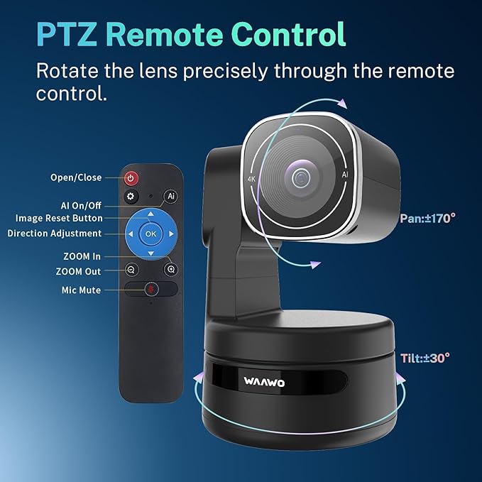 USB C Webcam PTZ Webcam, 4K Streaming Web Camera - Image 2