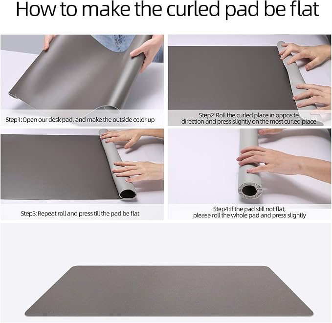 YSAGi Desk Pad, Dual-Sided Desk Mat, 31.5" x 15.7" Laptop Leather Desk Pad - Image 7