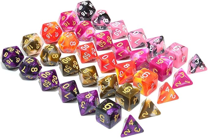 Assorted 5 Colors Polyhedral Dice Set - Image 3