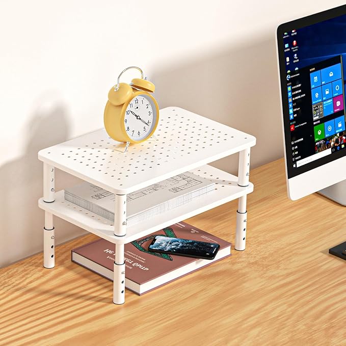 Bracwiser Monitor Stand Riser, 3 Level Height Adjustable Desktop monitor stand - Image 5