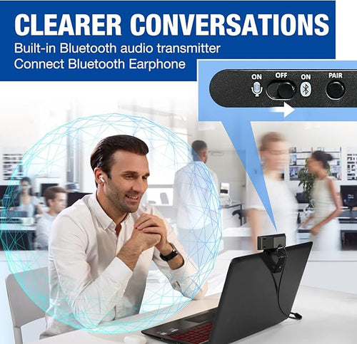 1080P Webcam with Mics, Auto Light Correction, USB Plug&Play, Privacy Cover - Image 2