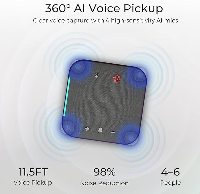 Conference Speaker and Microphone, USB C & Bluetooth Speakerphone - Image 2