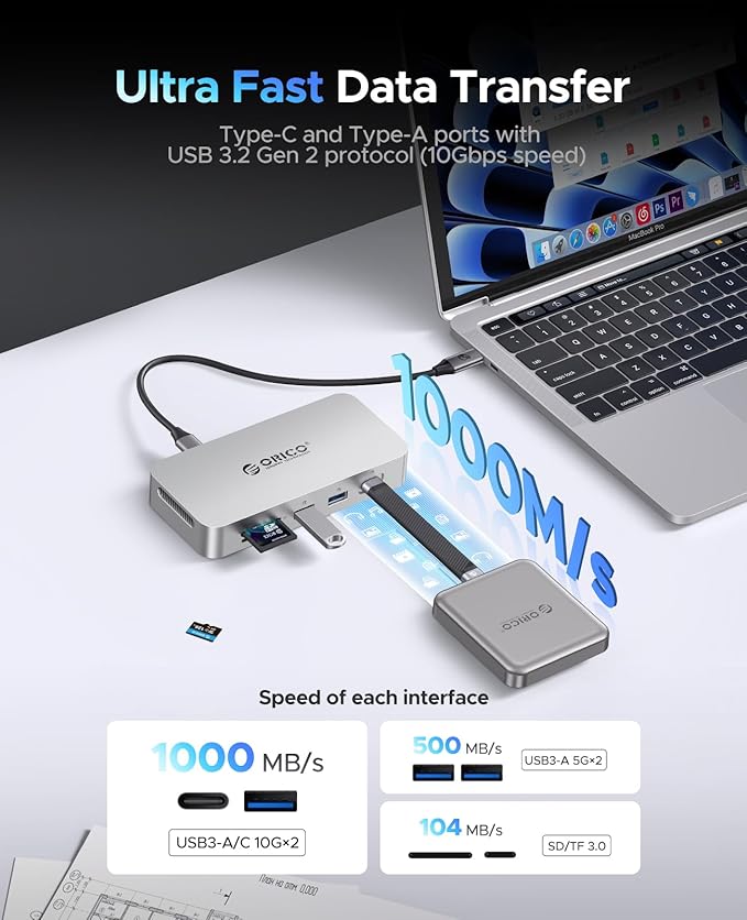 ORICO 1 TB External SSD Docking Station, SSD Expansion + Hub Extension - Image 4