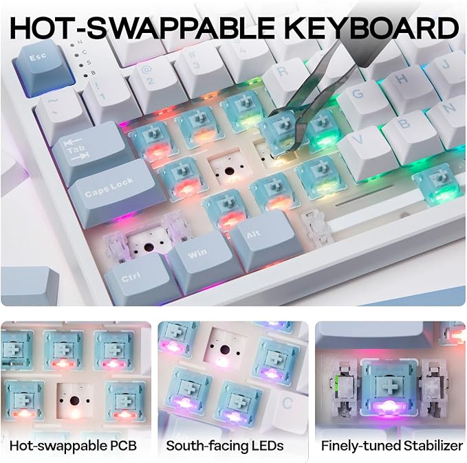 EPOMAKER TH108 Full Size Mechanical Keyboard, Wireless Gaming Keyboard - Image 8
