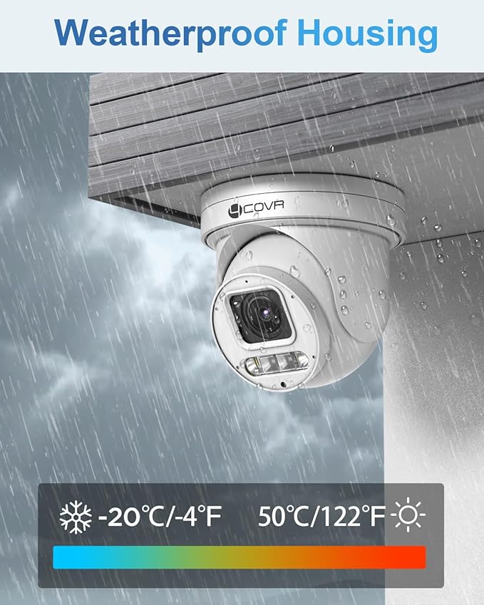 4COVR PoE PTZ Security Camera System 8 Channel 4K, 8X 8MP IP PTZ Camera Two Way - Image 8
