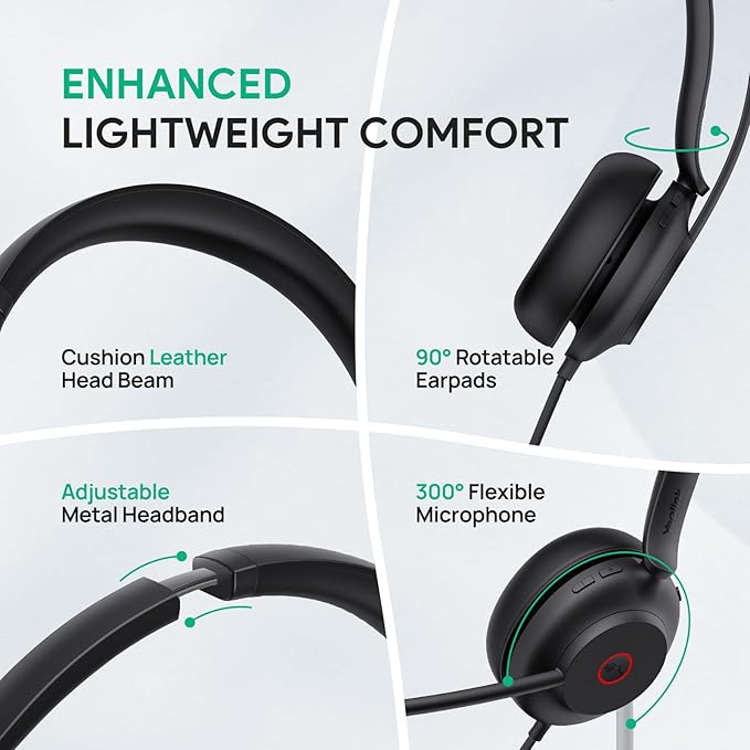 Yealink UH35 USB Headset with Microphone, Mono Wired Headset with Noise - Image 2