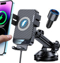 Wireless Car Charger, MOKPR 15W Fast Charging Auto-Clamping Car Mount Universal by MOKPR