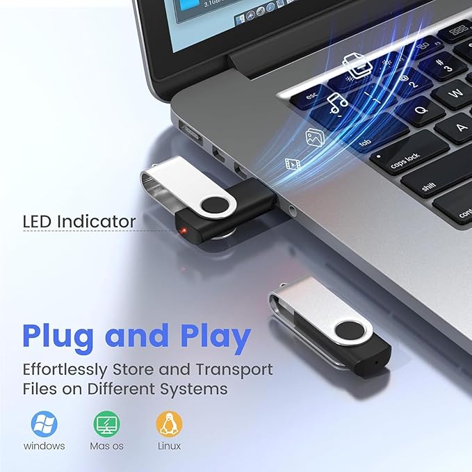 ABLAZE 128MB USB Flash Drive 100 Pack, USB 2.0 Thumb Drives Bulk Memory Sticks - Image 2