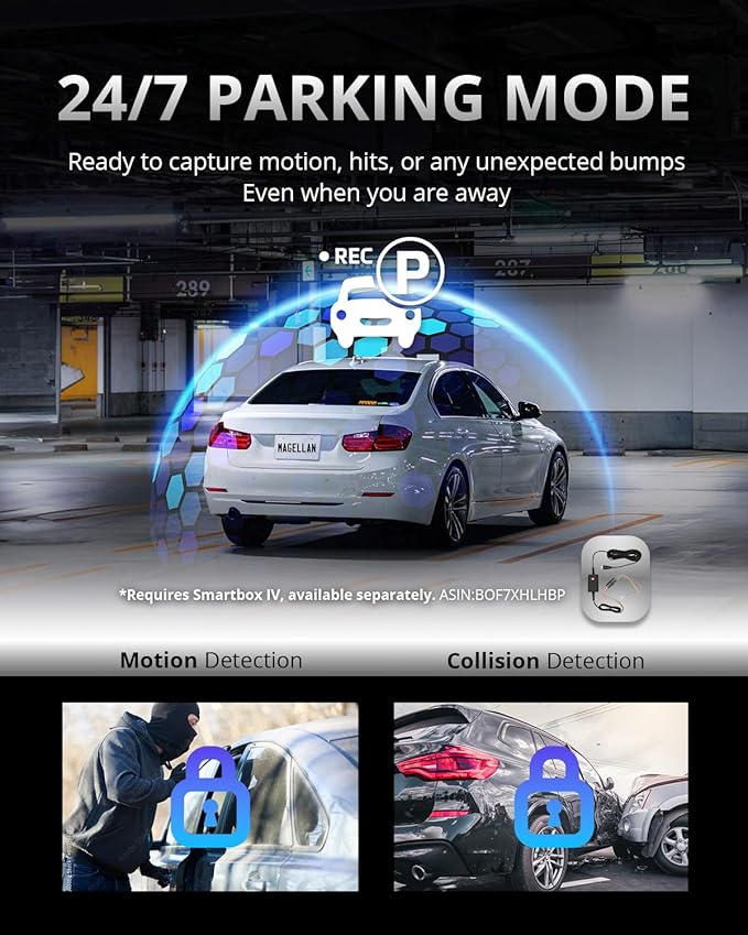 MAGELLAN 3 Channel 4K Dash Cam for Cars, 4K Front + 2K Wide Angle + 2K Rear - Image 8