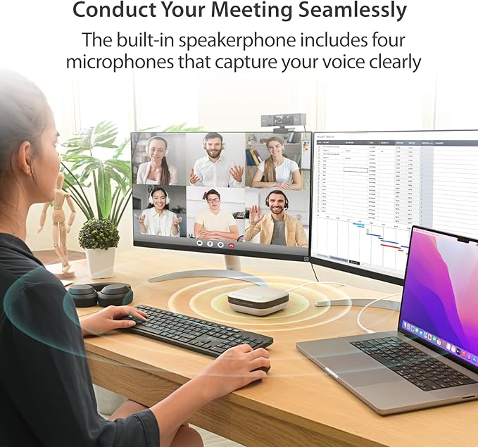 j5create USB-C Dual 4K Speakerphone Dock Pro, Dual 4K HDMI Audio Dock - Image 3