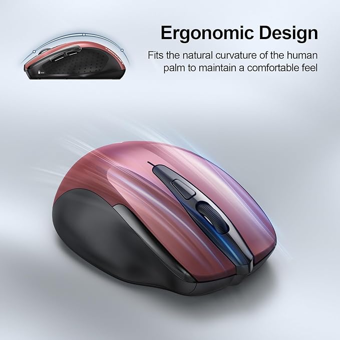 TECKNET Wireless Mouse Silent 4800 DPI Computer USB A & Bluetooth Mouse 6 - Image 9