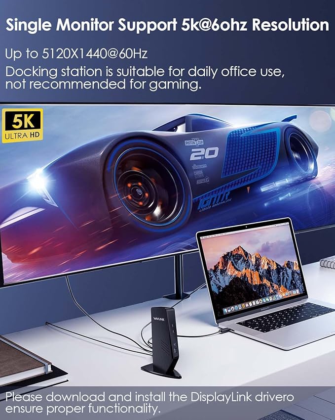 WAVLINK USB 3.0 and USB-C Universal Laptop Docking Station - Image 4