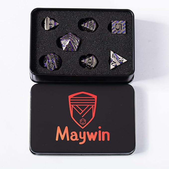 DND Metal Stripe Dice Set - Image 6