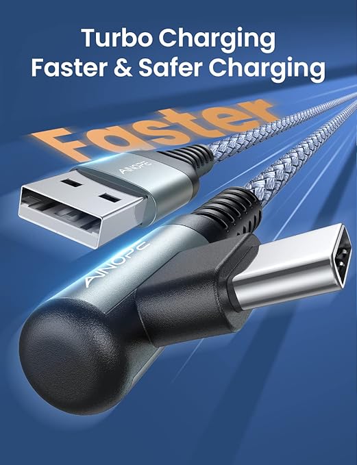 AINOPE USB C Charger 5-Pack 3.1A Fast Charging, Right Angle, Nylon Braided - Image 5