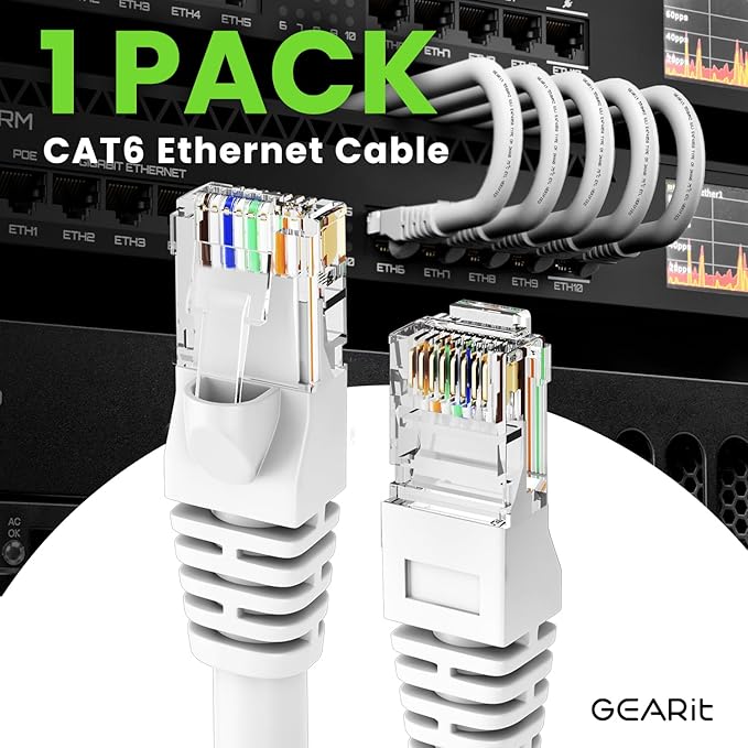 GEARit Cat 6 Ethernet Cable Cat6 Network Patch, Snagless Cord, Internet - Image 2