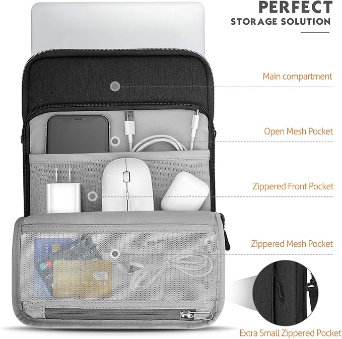 MoKo Laptop Sleeve Bag for 13.3-14 Inch, Notebook Carrying Case - Image 6