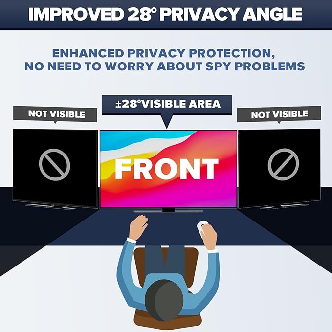 HD Computer Privacy Screen 24 inch, Upgraded Computer Privacy Screen - Image 3