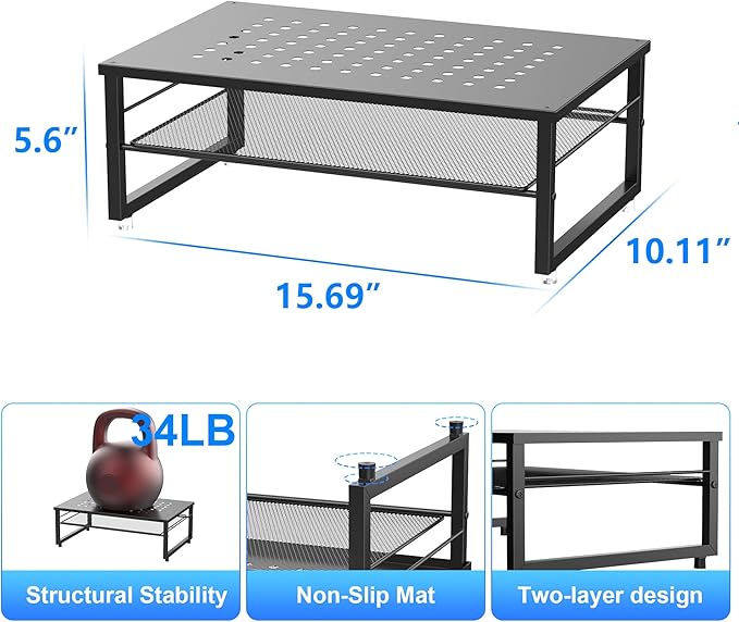 gianotter Desk Organizers and Accessories, 2-Tier Metal Monitor Stand Riser - Image 5
