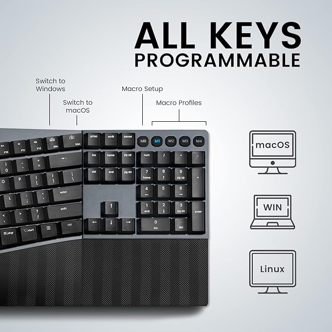 Perixx PERIBOARD-535BR Wired Ergonomic Mechanical Split Keyboard - Image 9