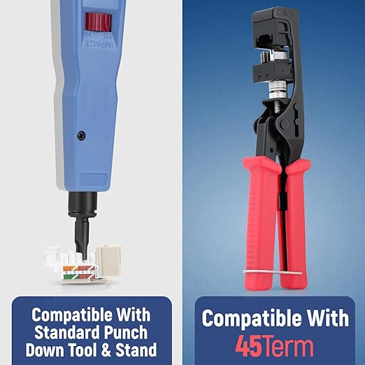 Everest 45° Angled RJ45 Cat6 Keystone Jacks 50-Pack in Light Almond - Image 5