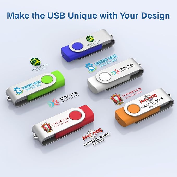 Personalized Flash Drives 4GB, Wooolken Customizable USB 2.0 Thumb Drives - Image 5