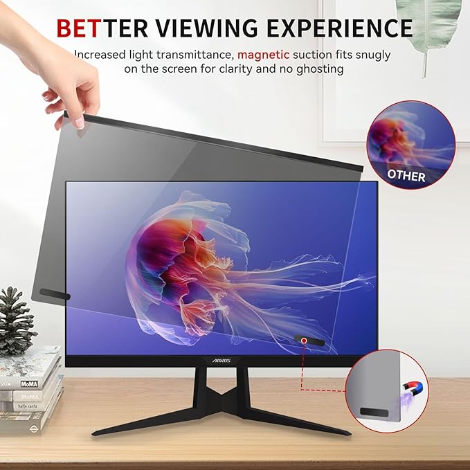Magnetic 27 Inch Computer Privacy Screen Filter, Hanging Computer Screen - Image 5