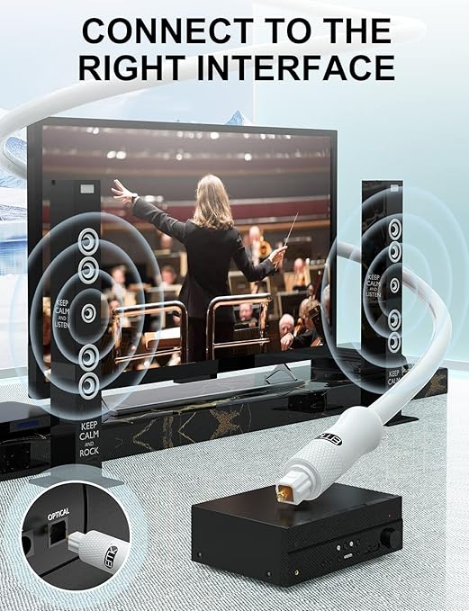 EMK White Optical Audio Cable - Image 7