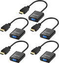 HDMI to VGA, 5 Pack, Uni-Directional Gold-Plated HDMI to VGA Adapter by MoreadDirect