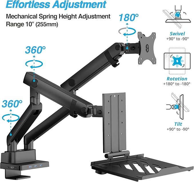 AVLT Dual 17”-38" Monitor Arm Desk Mount - Image 5