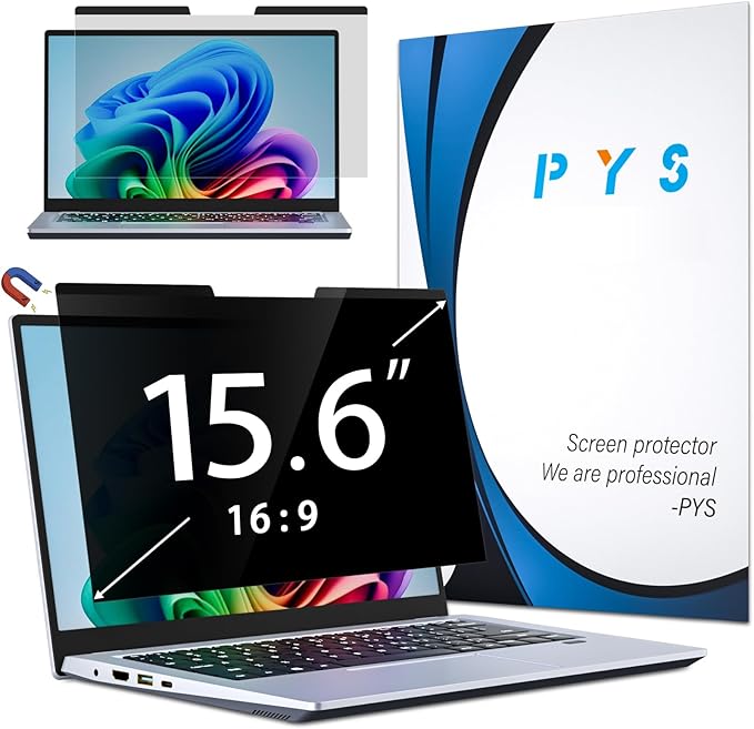 PYS Magnetic Laptop Privacy Screen Filter 15.6 Inch 16:9 by PYS