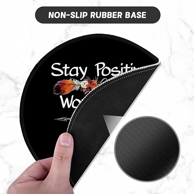 ITNRSIIET Round Mouse Pad with Stitched Edge Premium-Textured Waterproof - Image 3