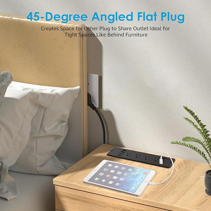 HHSOET 16 in 1 Recessed Power Strip Flat Plug, 45W Fast Charging Furniture - Image 7