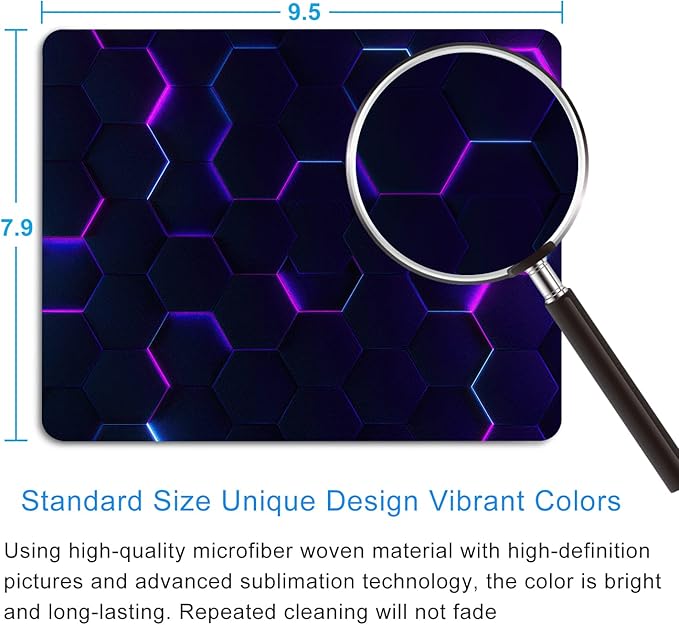 Purple Abstract Art Mouse Pad Personalized Design Computer Laptop Non-Slip - Image 2