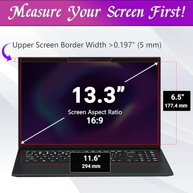PYS Magnetic Laptop Privacy Screen 13.3 Inch - Image 4