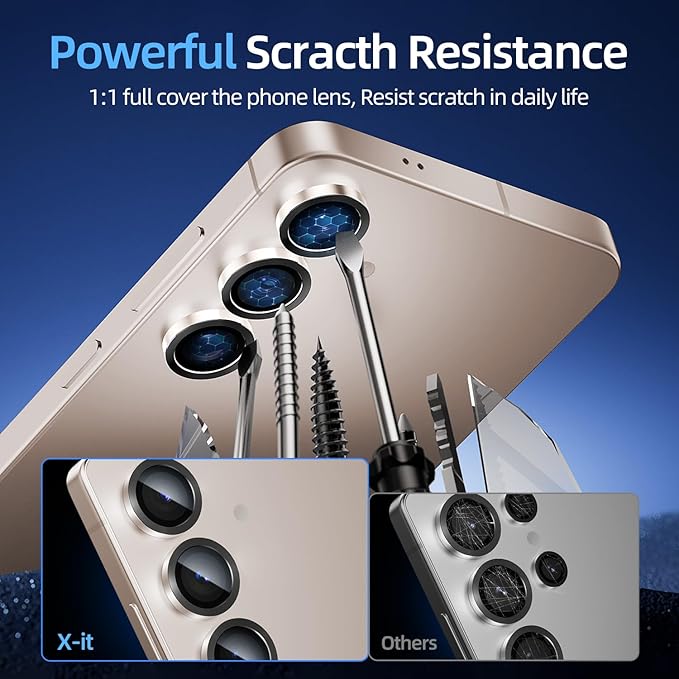 X-it Camera Lens Protector for Samsung S25, 9H Tempered Glass, Independent - Image 3