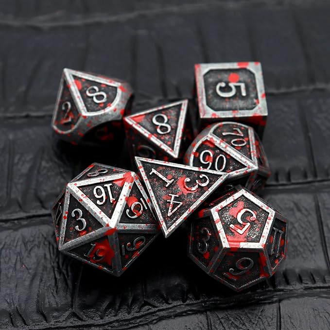 Haxtec Bloodstained Metal DND Dice Set Blood Polyhedral D&D Dice Compatible - Image 5
