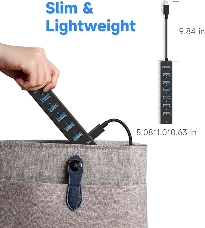 FORIDA USB C Hub-8 Port USB HUB - Image 6