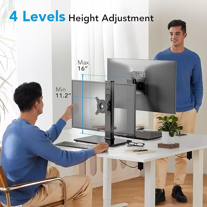 AX WABER Single Monitor Desk Stand Free-Standing Desk Mount Arm Riser - Image 3
