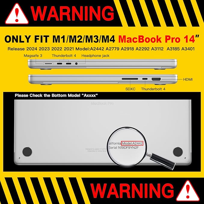 CISSOOK Compatible with MacBook Pro 14 inch Case 2024 2023-2021 Release Model: - Image 2