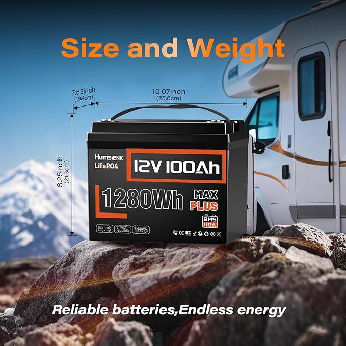12V 100Ah LiFePO4 Battery MAX PLUS 2 Pack - Image 7