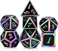 DNDND Rainbow Edge 7 Pieces Metal Dice Set DND Polyhedarl Heavy D&D Dice Set by DNDND