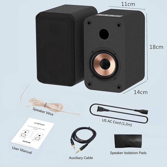 LONPOO Powered Bookshelf Speaker, Computer Speakers - Image 5