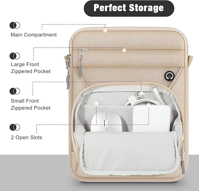 MoKo 9-11 Inch Tablet Sleeve Bag, Fits 11 inch iPad Air M3, iPad A16 2025 - Image 6
