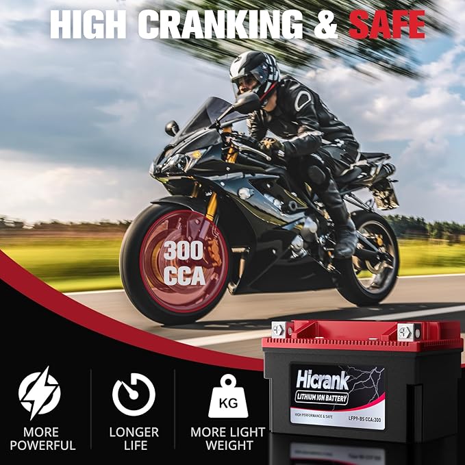 YTX9-BS, 2X Cranking Power, 5X Life, Lithium LiFePO4 Motorcycle Battery - Image 6